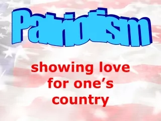 showing love for one’s country