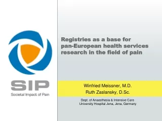 Registries as a base for            pan-European health services research in the field of pain