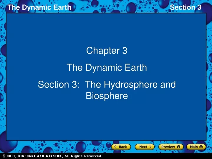 chapter 3 the dynamic earth section