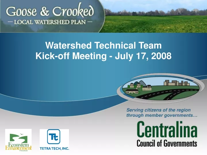 watershed technical team kick off meeting july