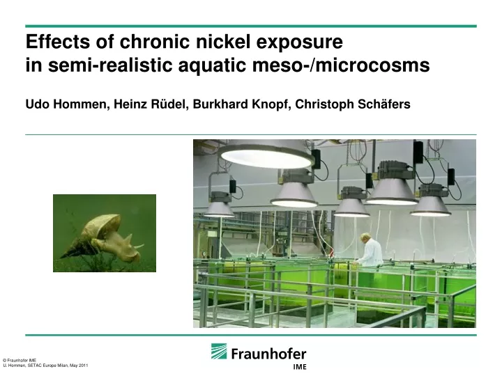 effects of chronic nickel exposure in semi realistic aquatic meso microcosms