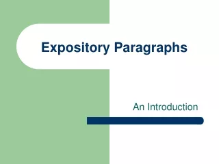 Expository Paragraphs