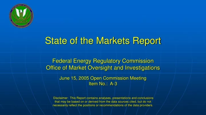 state of the markets report federal energy