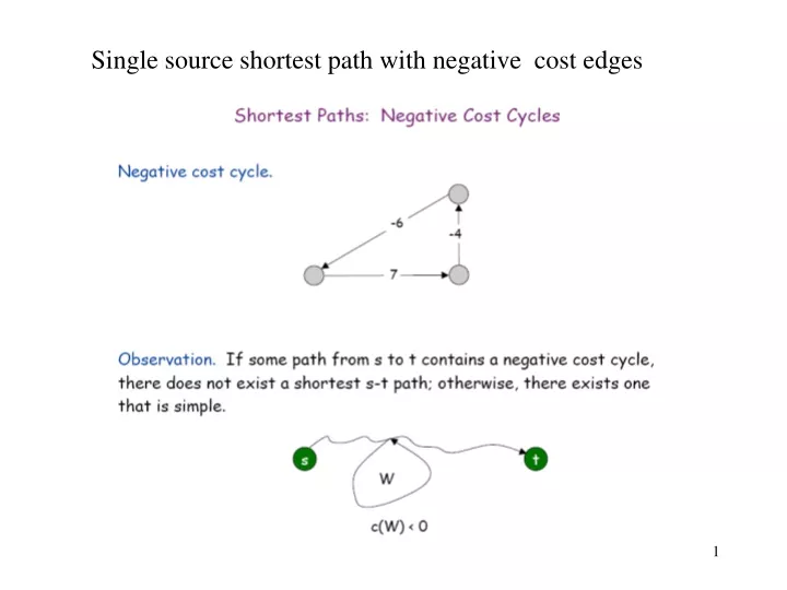 single source shortest path with negative cost