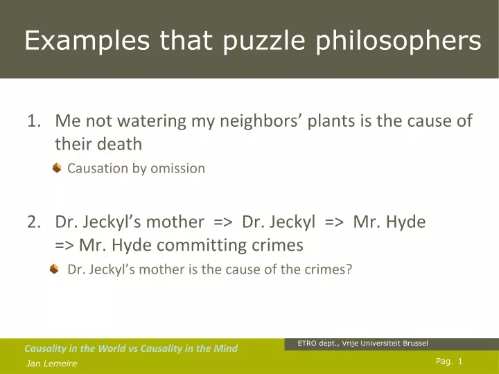 examples that puzzle philosophers