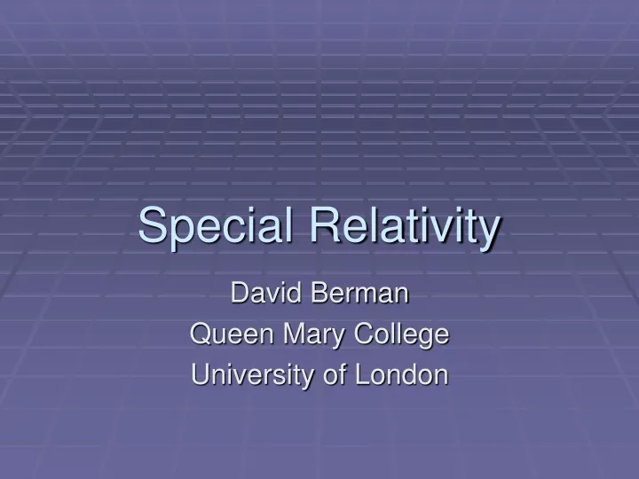 special relativity