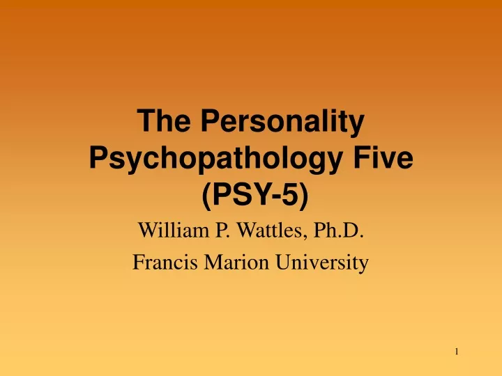the personality psychopathology five psy 5