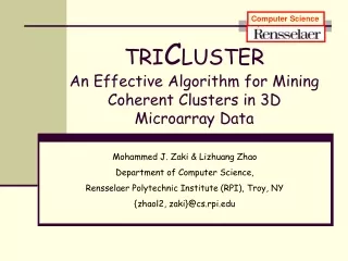 TRI C LUSTER An Effective Algorithm for Mining Coherent Clusters in 3D Microarray Data