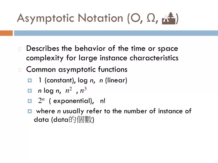 asymptotic notation o