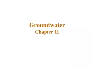 Groundwater Chapter 11