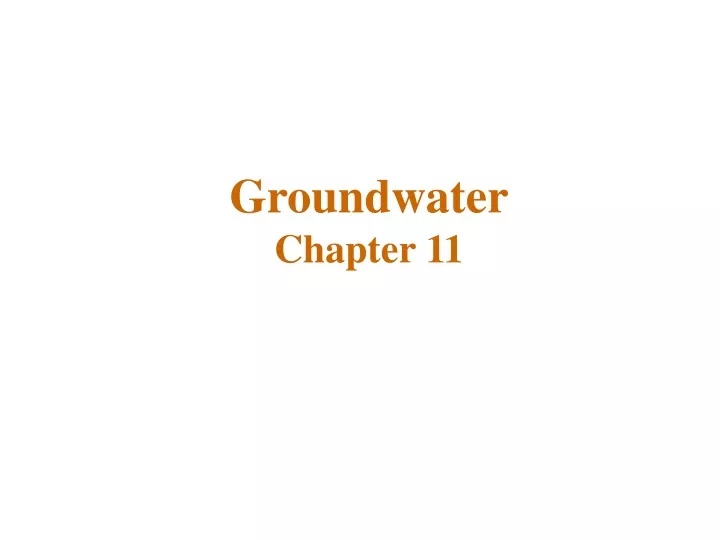 groundwater chapter 11