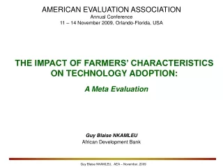 THE IMPACT OF FARMERS’ CHARACTERISTICS ON TECHNOLOGY ADOPTION: A Meta Evaluation