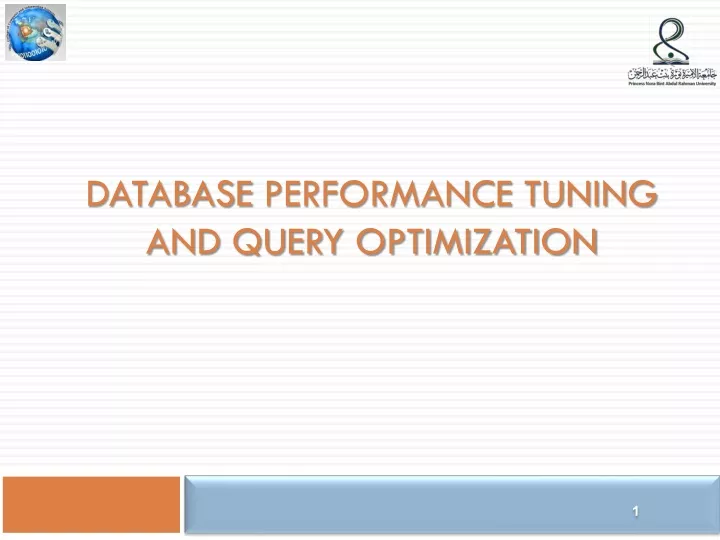 database performance tuning and query optimization