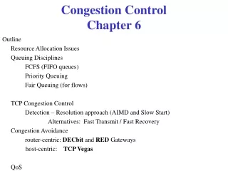 Congestion Control Chapter 6