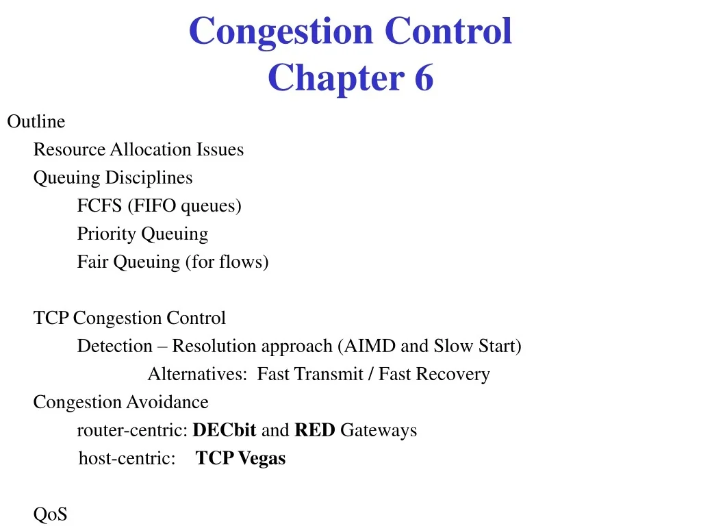 PPT - Network Resource Allocation and Congestion Control Overview ...