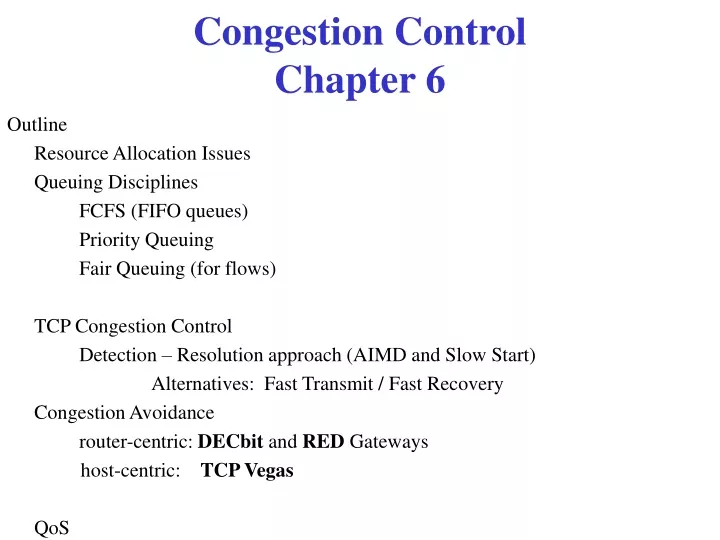 congestion control chapter 6