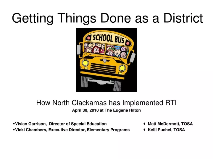 getting things done as a district