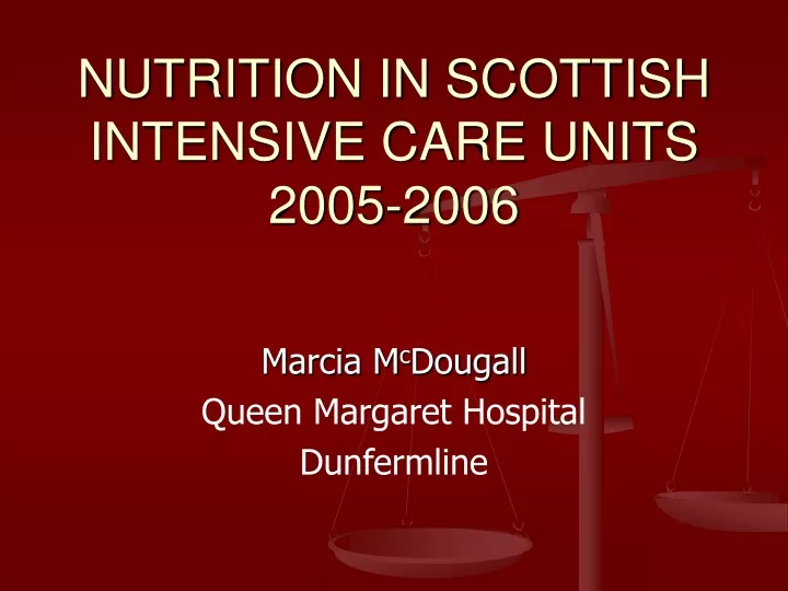 nutrition in scottish intensive care units 2005 2006