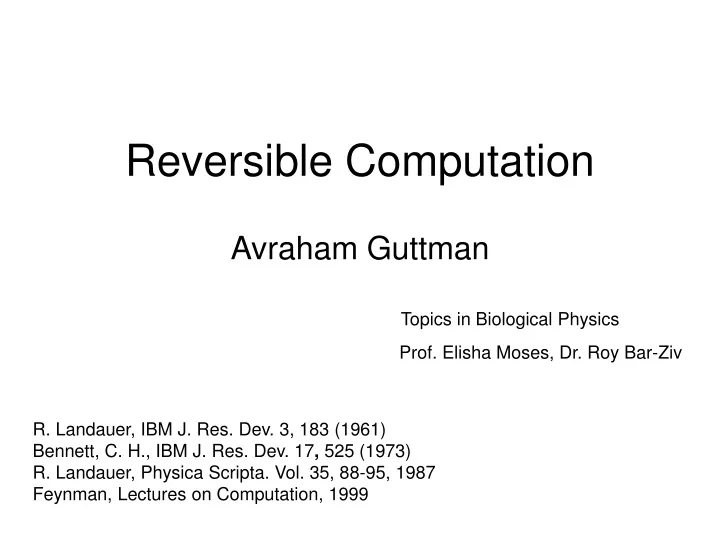 reversible computation