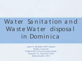 Water Sanitation and Waste Water disposal in Dominica