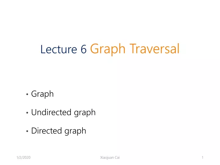 lecture 6 graph traversal