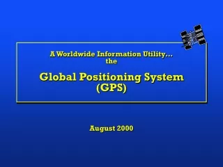 A Worldwide Information Utility… the Global Positioning System (GPS)