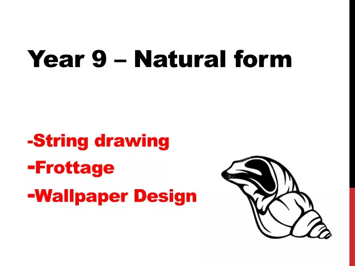 year 9 natural form string drawing frottage wallpaper design