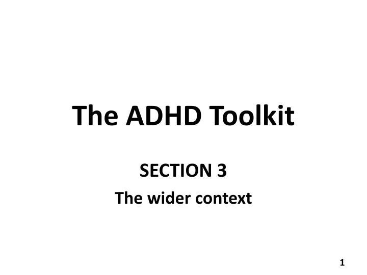 the adhd toolkit