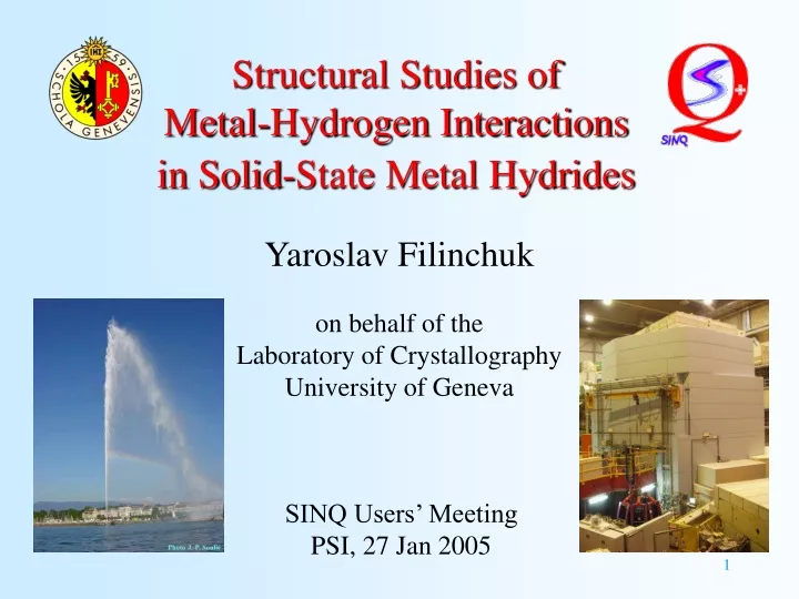 structural studies of metal hydrogen interactions in solid state metal hydrides