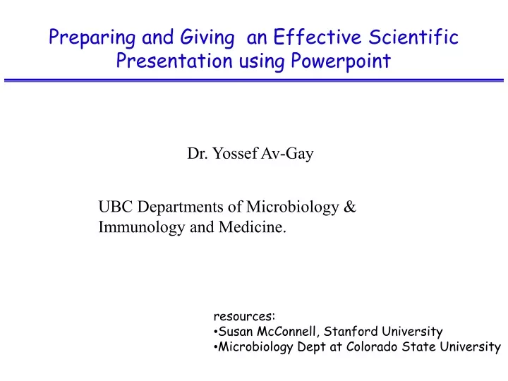preparing and giving an effective scientific presentation using powerpoint