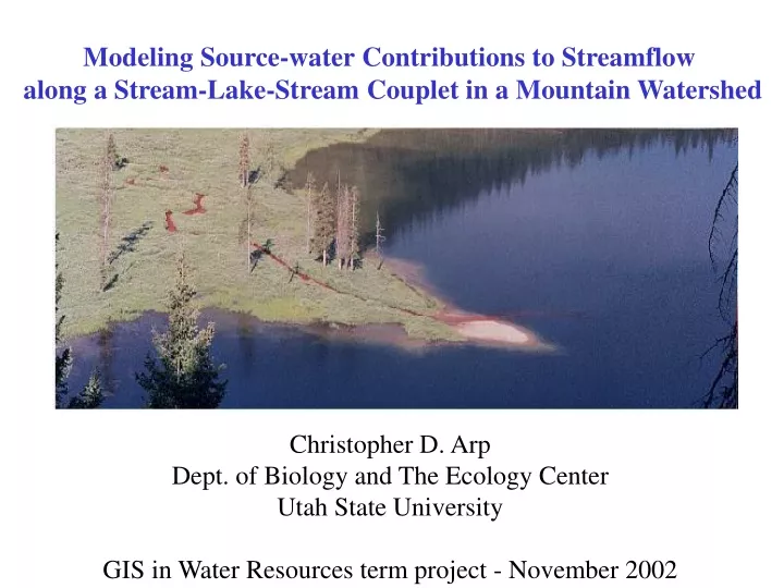 modeling source water contributions to streamflow
