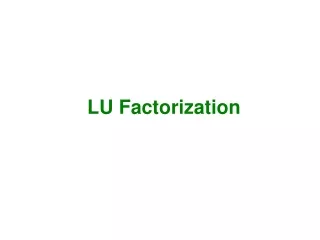 LU Factorization