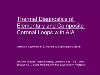 Thermal Diagnostics of  Elementary and Composite  Coronal Loops with AIA