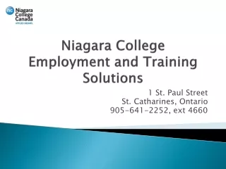 Niagara College Employment and Training Solutions