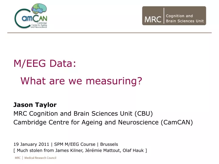 m eeg data what are we measuring jason taylor