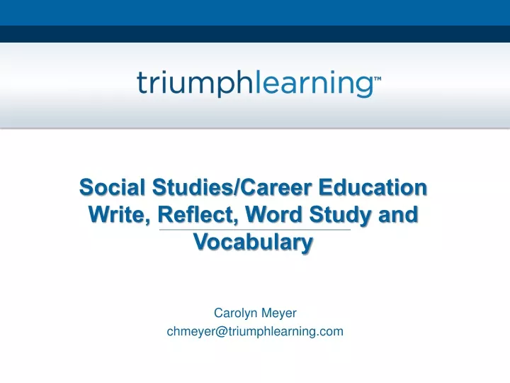 social studies career education write reflect word study and vocabulary