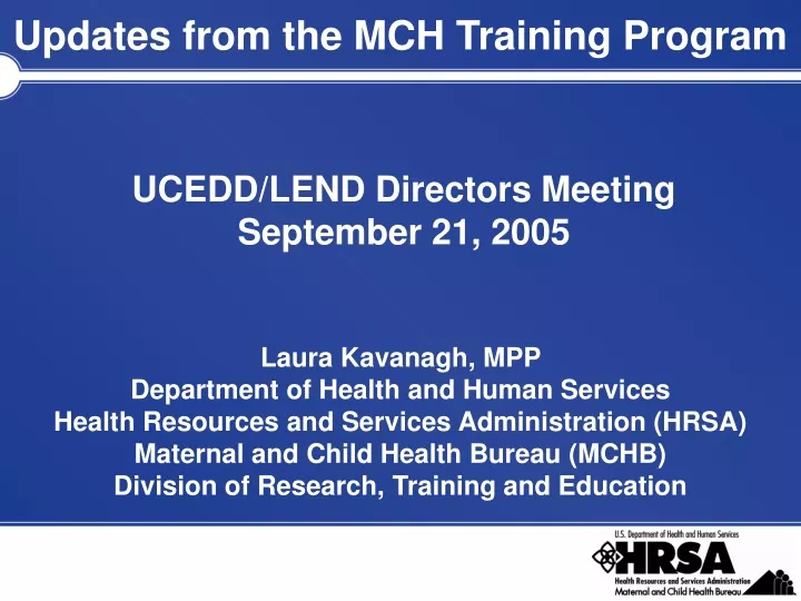 updates from the mch training program