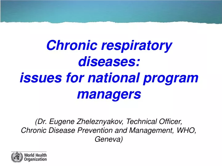 chronic respiratory diseases issues for national