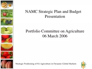 NAMC Strategic Plan and Budget Presentation Portfolio Committee on Agriculture 06 March 2006