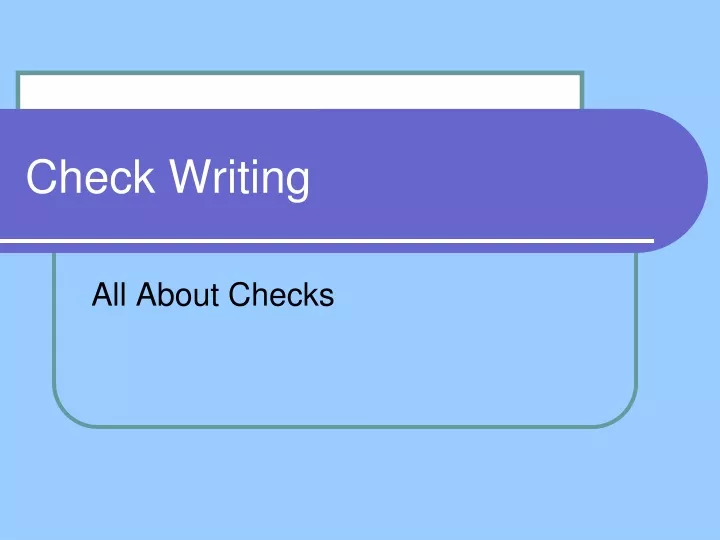 check writing