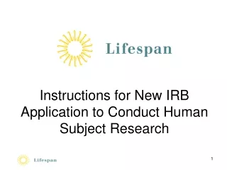 Instructions for New IRB Application to Conduct Human Subject Research