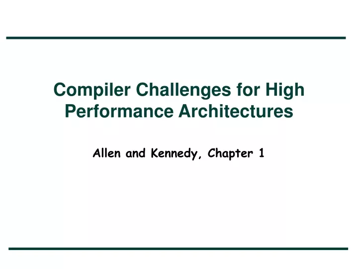 compiler challenges for high performance