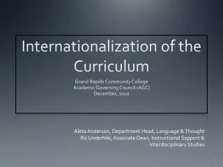Internationalization of the Curriculum