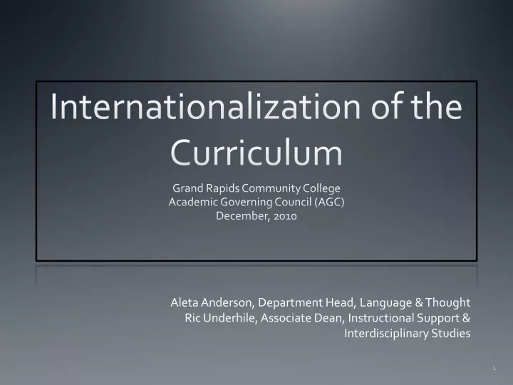 internationalization of the curriculum