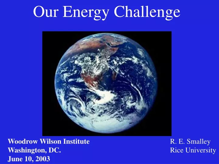 our energy challenge