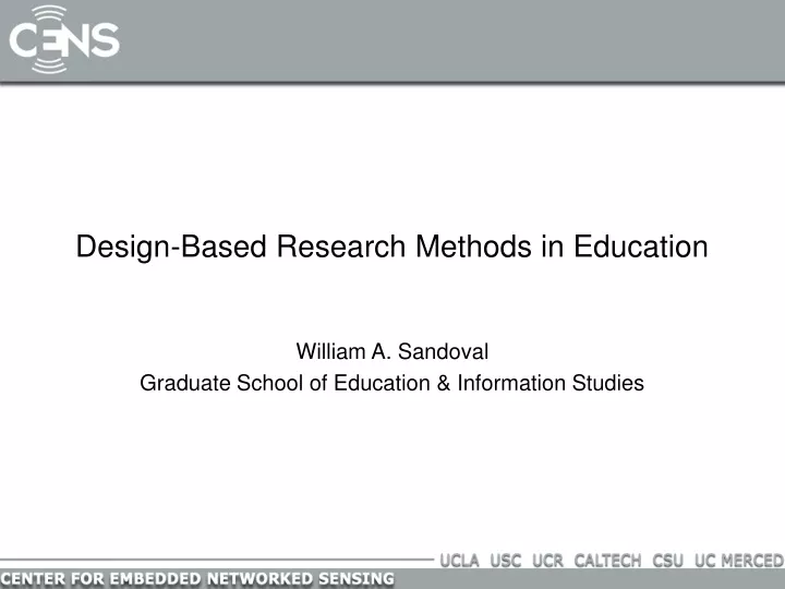 design based research methods in education