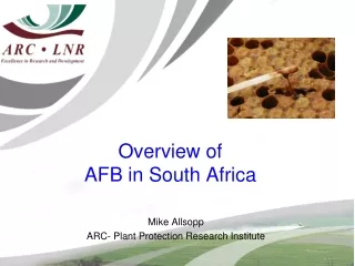 Overview of AFB in South Africa