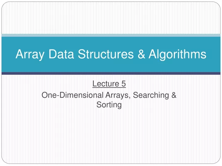 array data structures algorithms