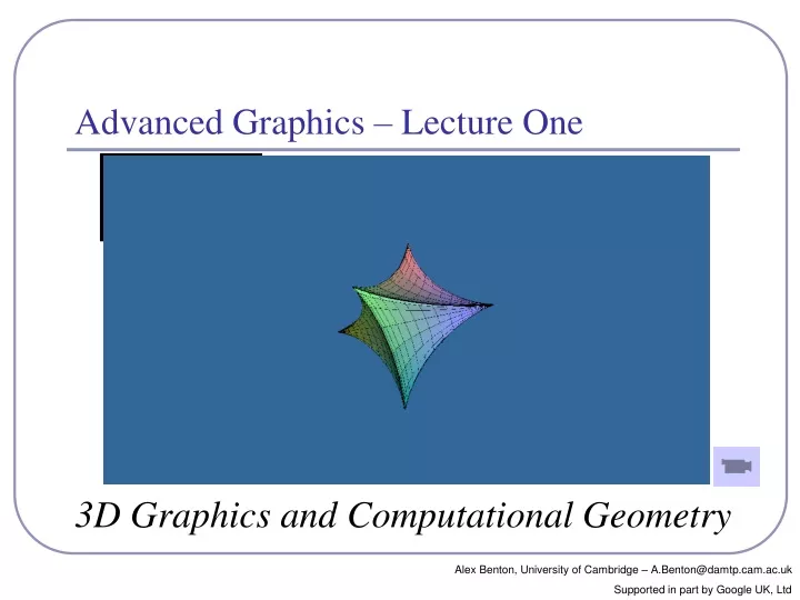 advanced graphics lecture one