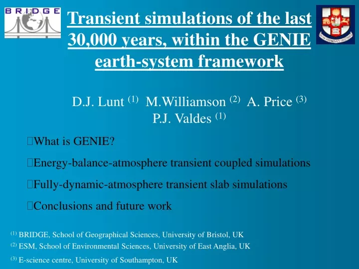 transient simulations of the last 30 000 years